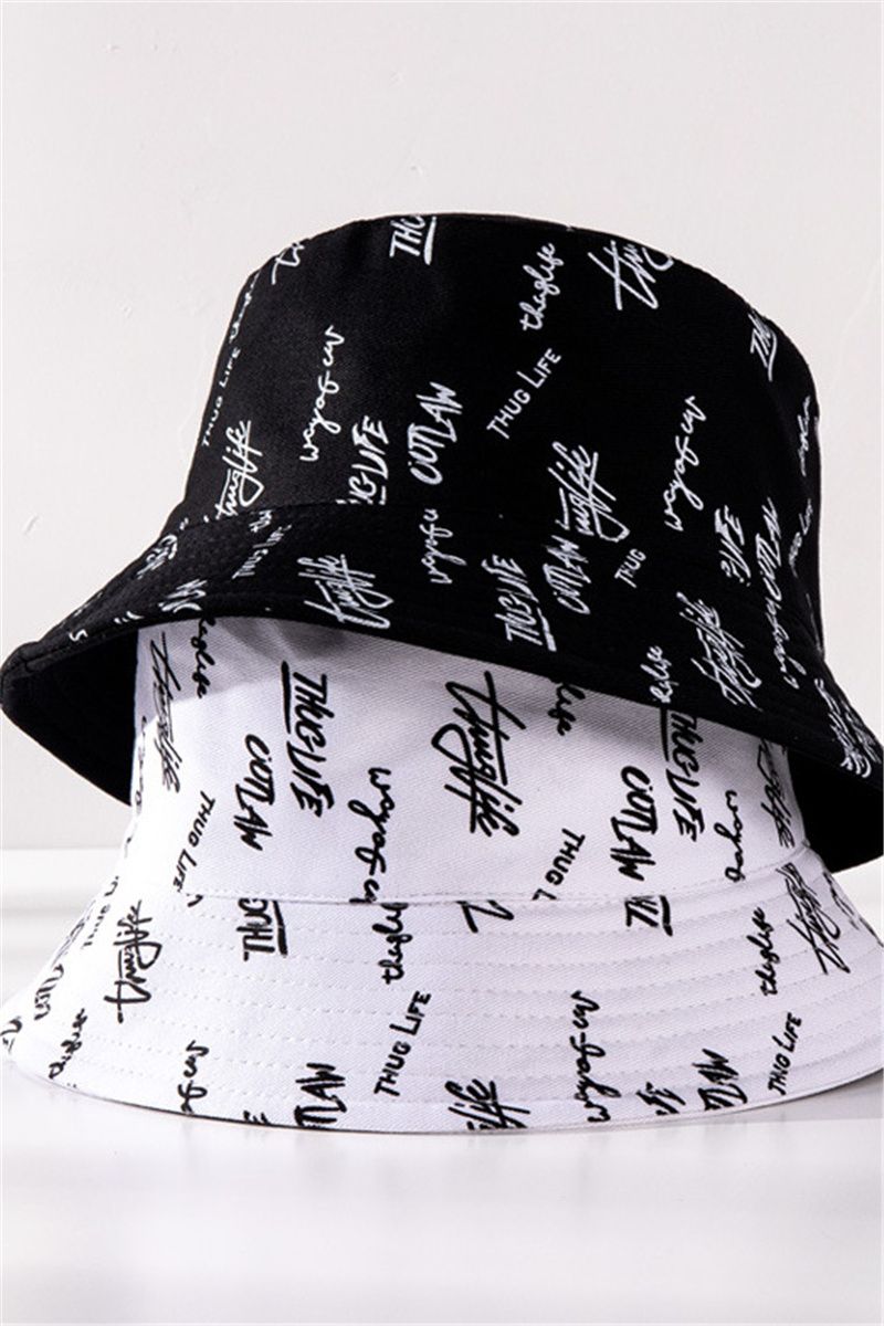 Printed Wide-Brim Bucket Hat 