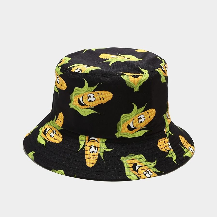 Corn Printed Double-Sided Outdoor Bucket Hat Size: OS