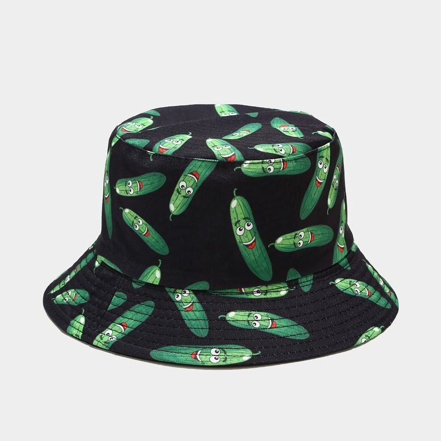 Cucumber Double-Sided Printed Outdoor Bucket Hat Size:OS