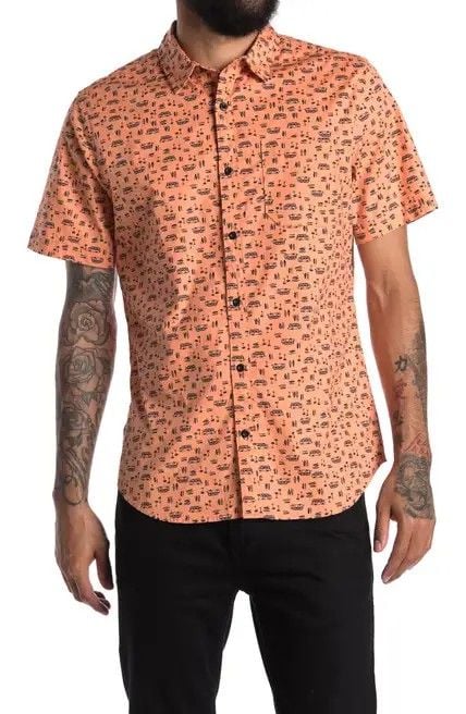Coral Printed Regular Fit Shirt Size: XXS