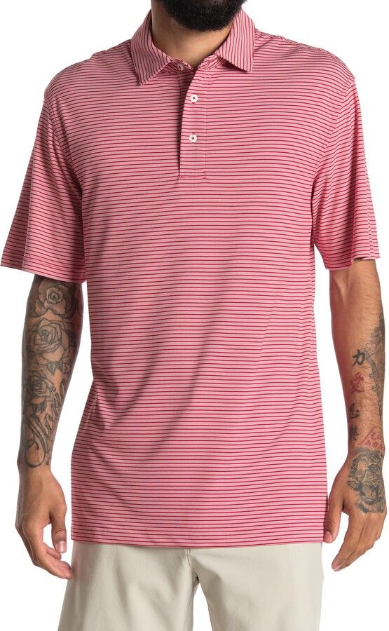 Oxford Stripe Short Sleeve Polo Size: S