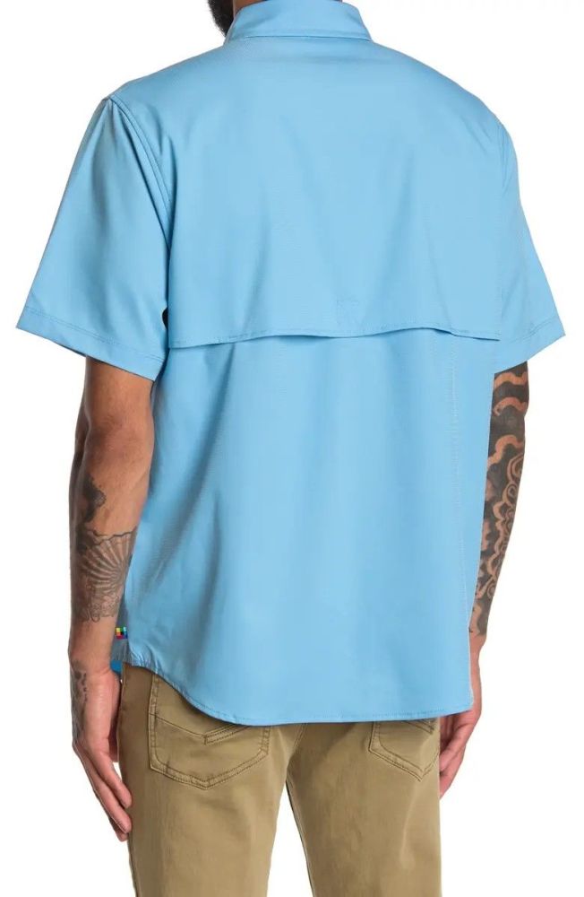 Blue Chest Pockets Lightweight Short Sleeve Shirt Size: L