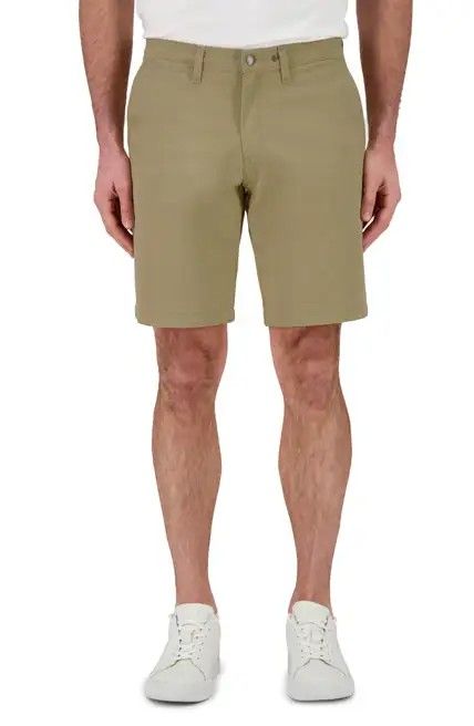 Khaki Flat Front Twill Shorts Size: W34