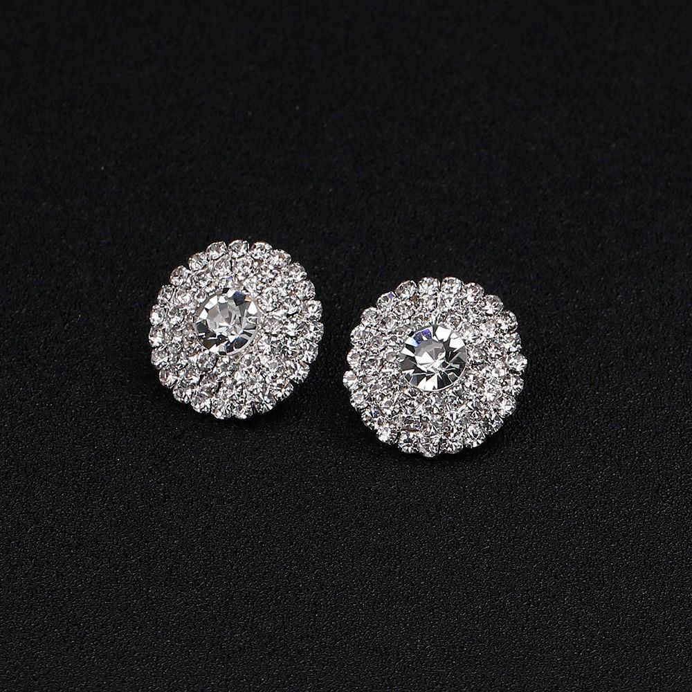 Fashion Crystal/Rhinestone Silver Stud Earrings 