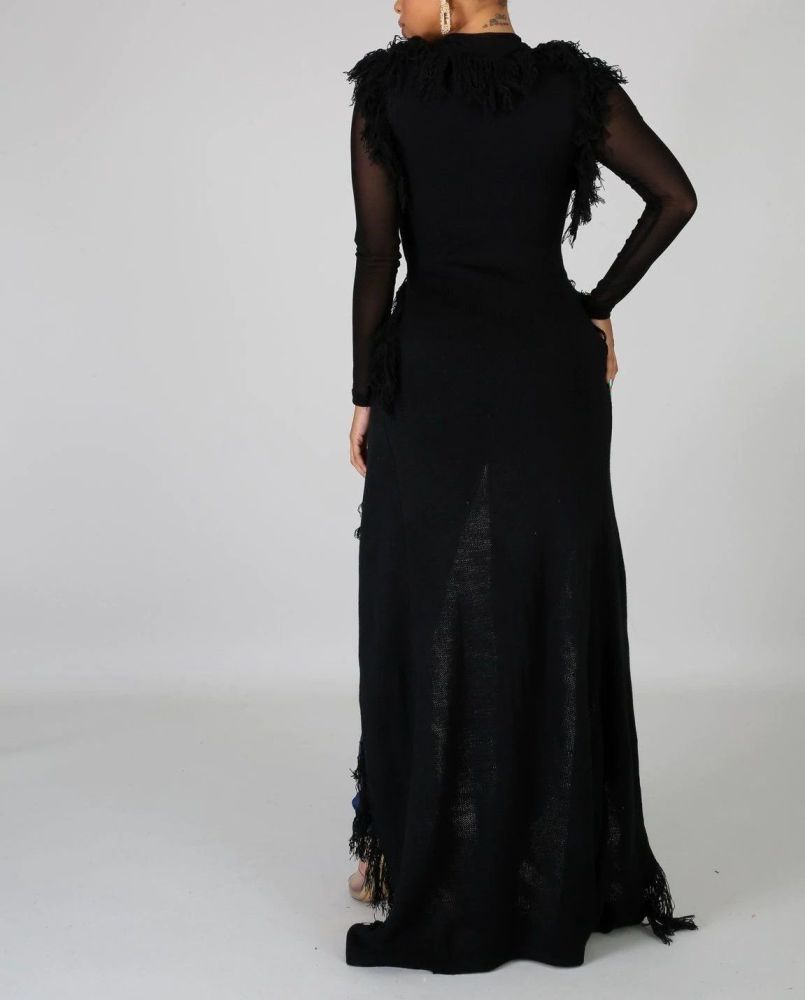Black I'm Your Remedy Long Knit Dress #A090 Size: S