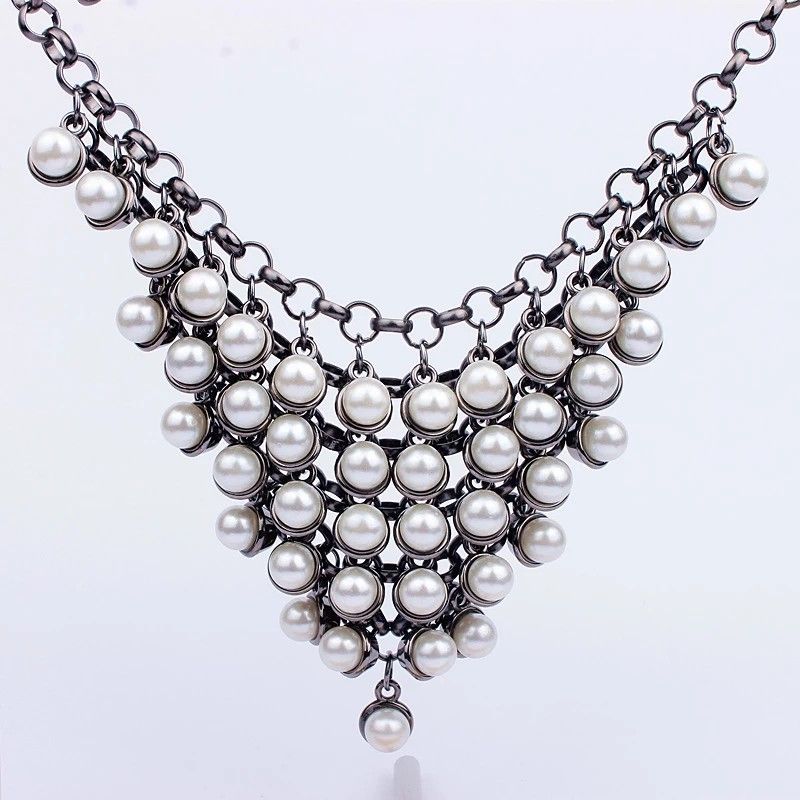 Multilayer Pearl Beads Choker Necklace
