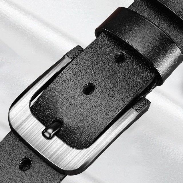 Black Leather Pin Buckle Belt