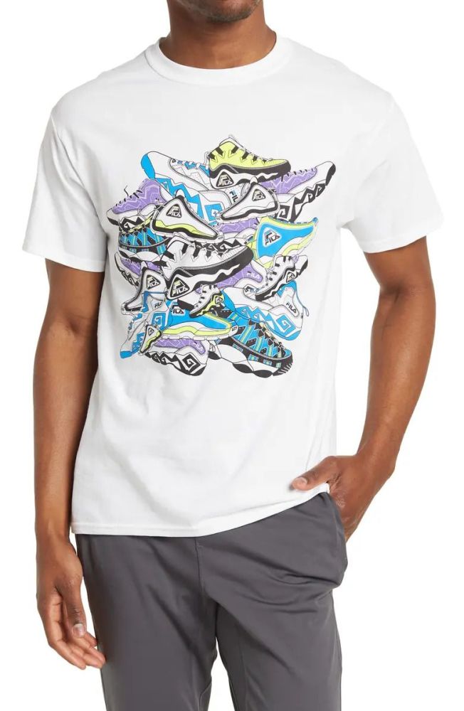 White Shoe Tower Graphic Print T-Shirt Size: S