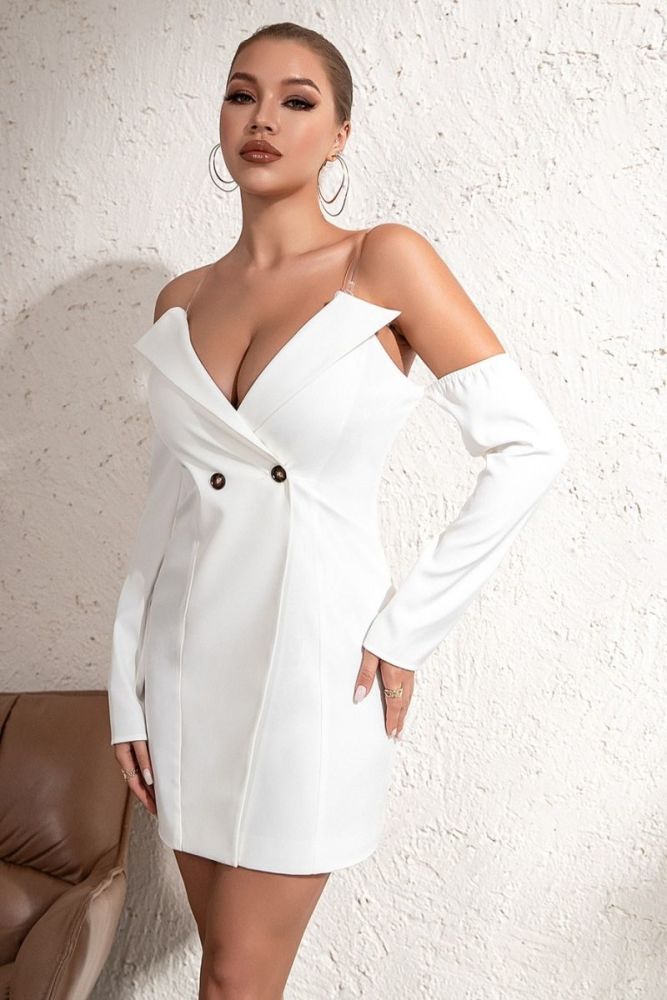White Mini Dress #B854 Size: M