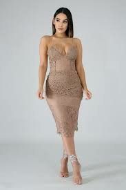 Brown Crochet Lace Dress #A876 Size: S