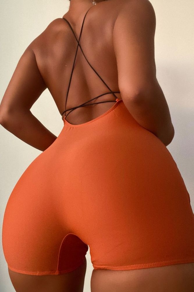 Stretch Backless One-Piece Swimsuit Size: S