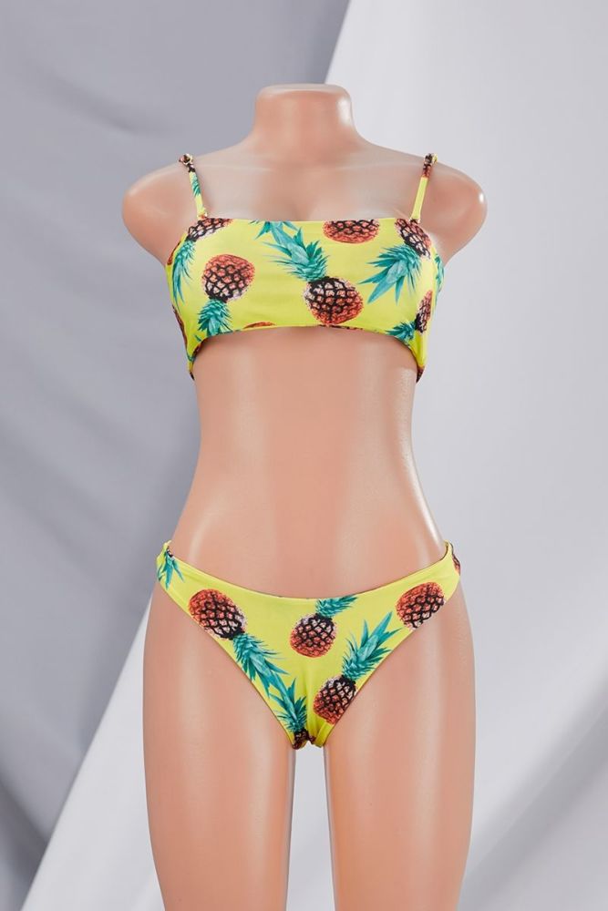 Digital Printed Pineapple Two-Piece Bikini Size: S