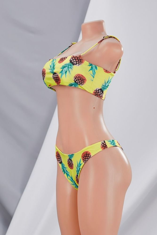 Digital Printed Pineapple Two-Piece Bikini Size: S