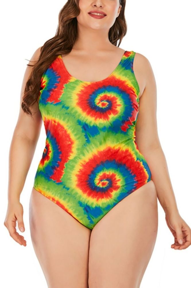 Tie-Dye One-Piece Swimsuit Size: 2XL