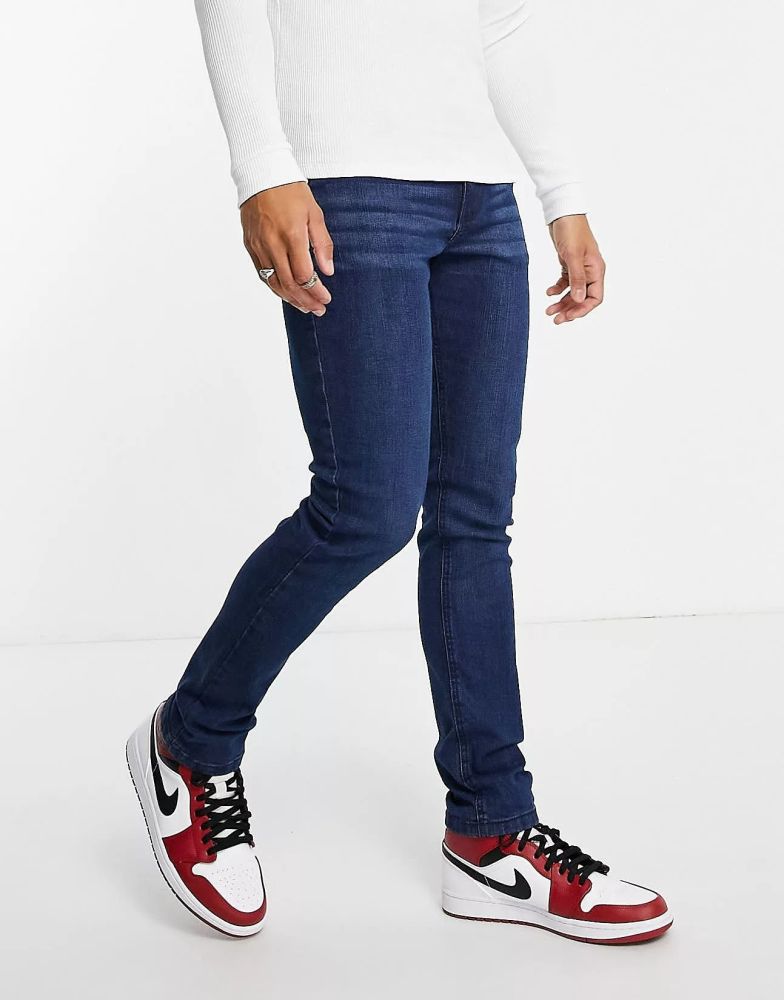 #4554 Dark Blue Skinny Fit Jeans Size: W30 L32