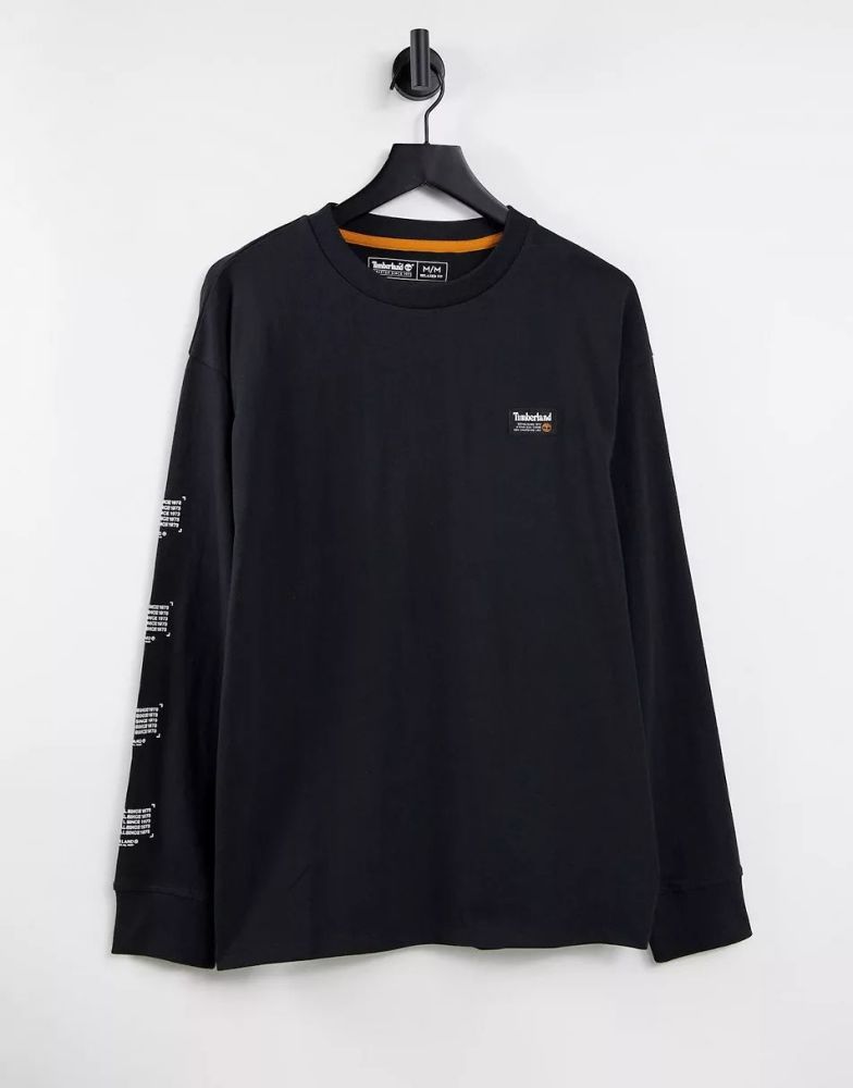 Timberland Black Graphic Long Sleeve T-shirt Size: L