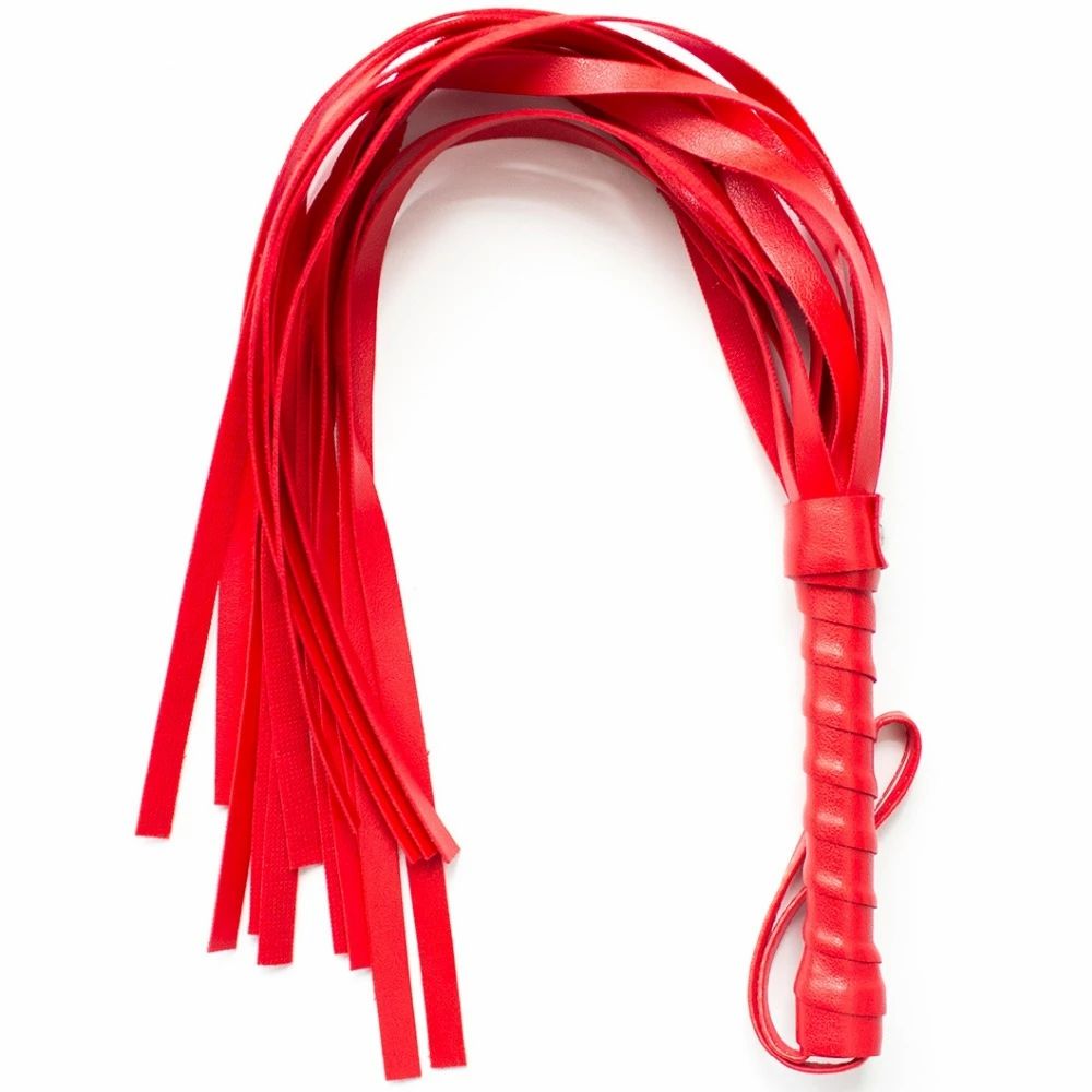Red Pu-Leather Sex Spanking Tassel Whip