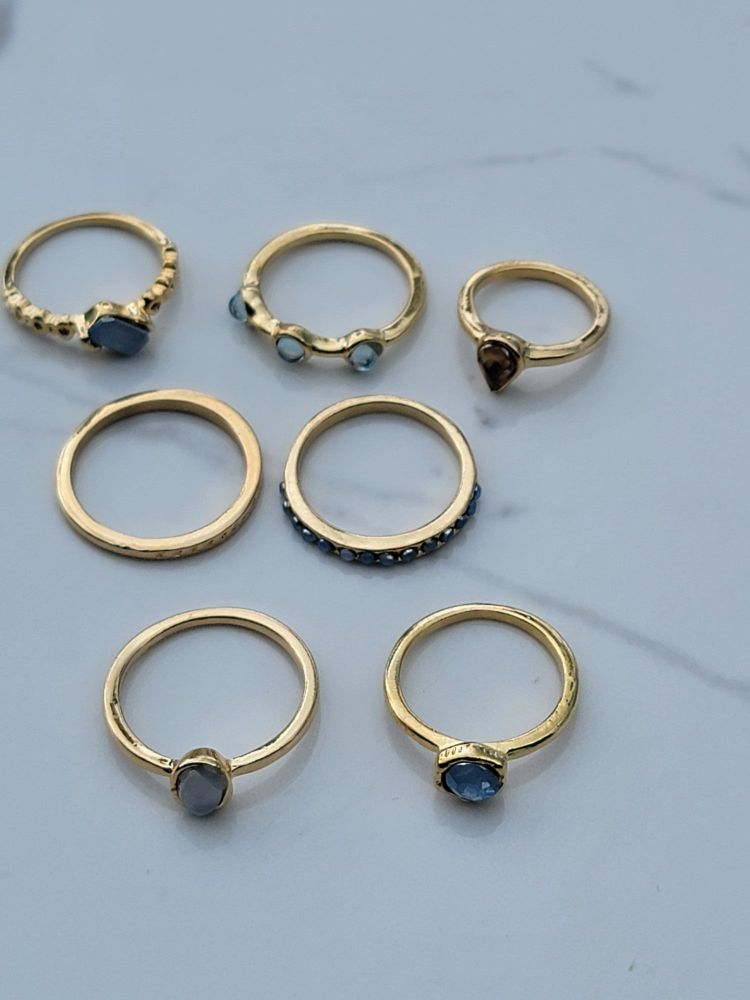 7-Pc Fashion Gold Plated Ring Set #Z23