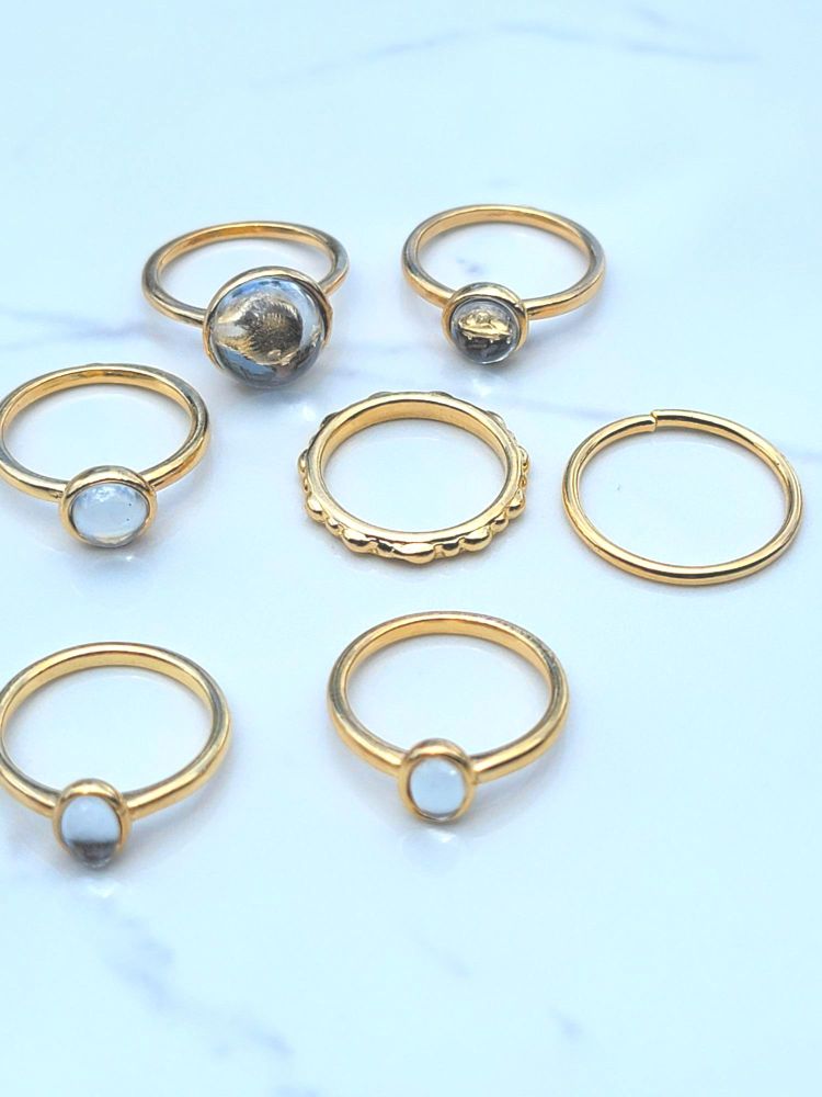 7-Pc Gold Plated Ring Set #Z29
