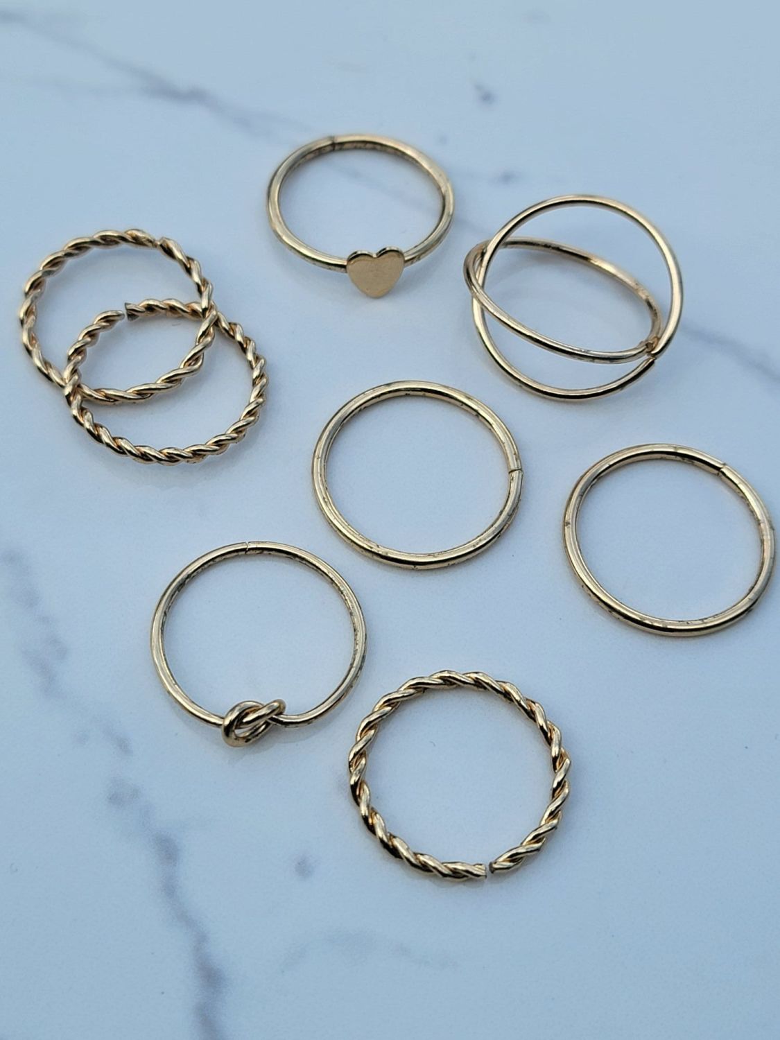 8-Pc Gold Plated Ring Set #Z33