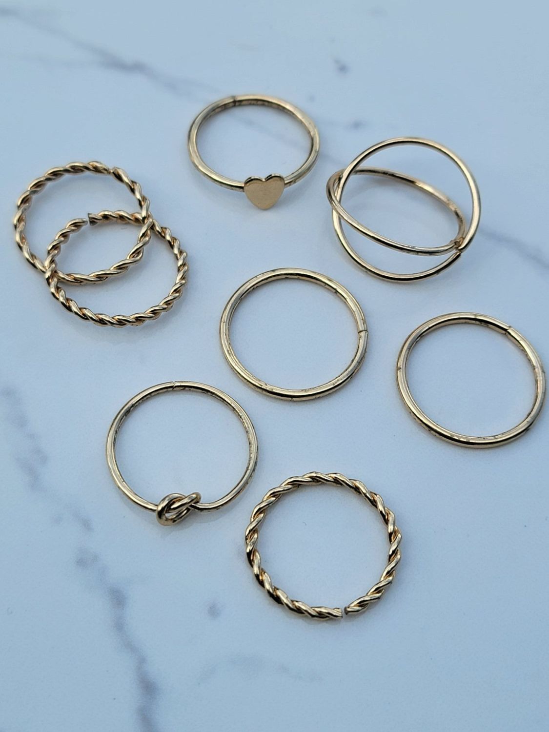 8Pc Gold Plated Ring Set Z33