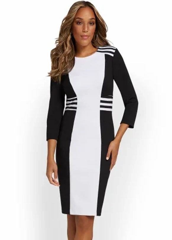 Two-Tone Sheath Dress Wrinkle Free #D7702 Size: 1XL