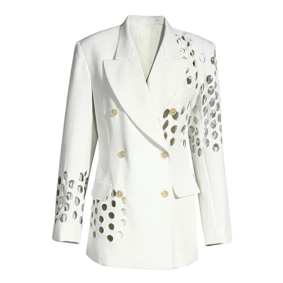 White Long Sleeve Slim Fit Casual Fashion Jacket #Q018 Size: M