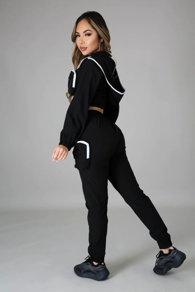 Black Kick Back Long Sleeve Pant Set Size: S