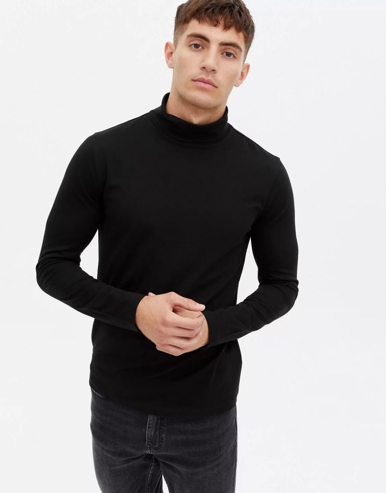 Black Long Sleeve Turtleneck Shirt Size: S
