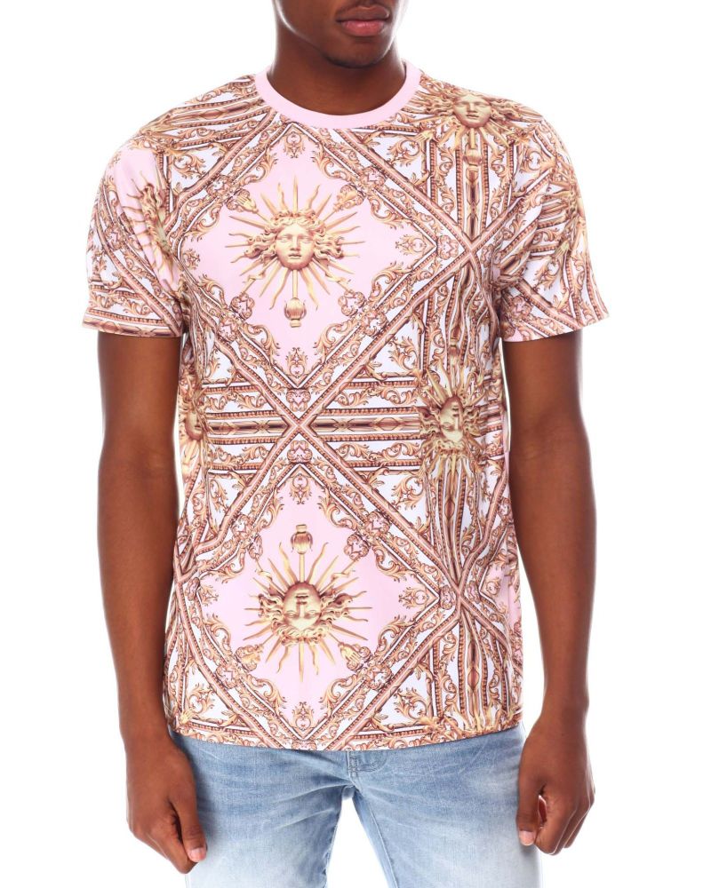 Pink Printed Short Sleeve T-shirt Size: M
