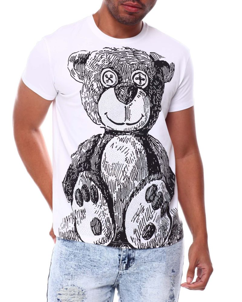 White Stoned Bear T-Shirt Size: S
