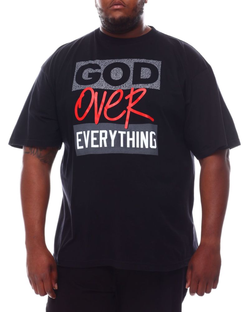 Black B&T God Over Everything Printed T-Shirt Size: XXX-Large