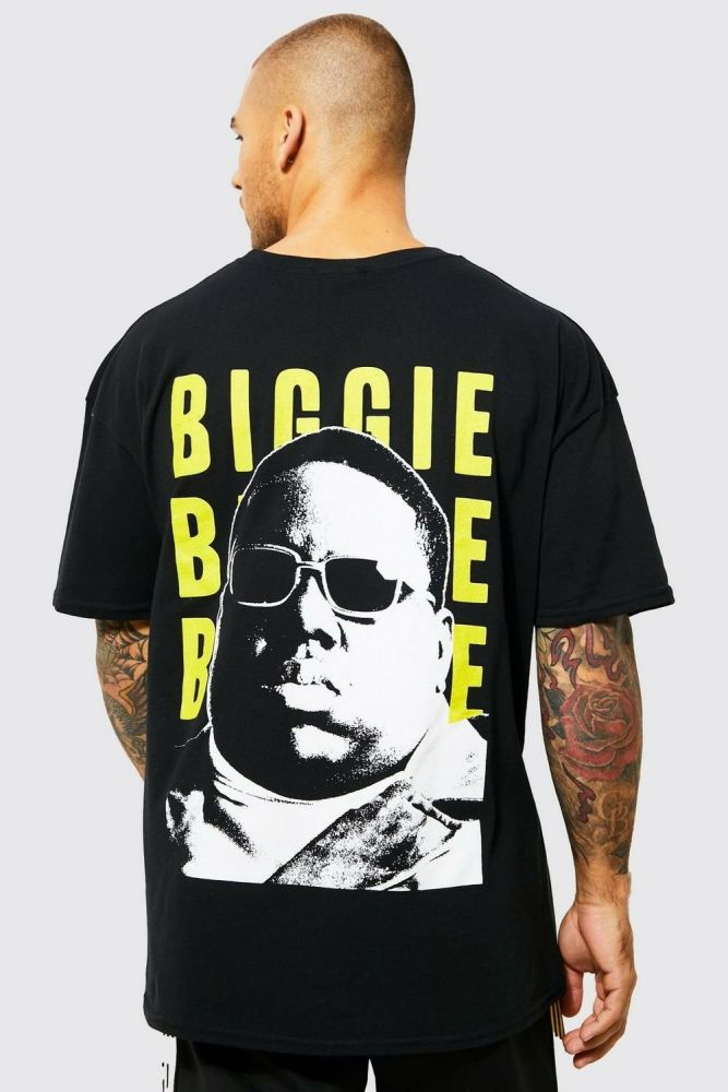 Oversized Black Biggie License T-shirt Size: L