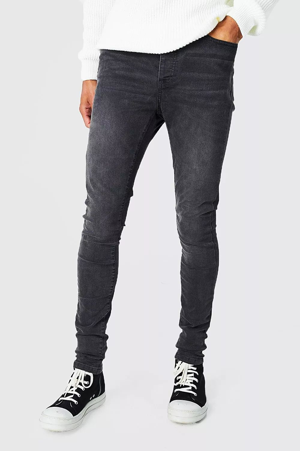 Charcoal Tall Skinny Stretch Jeans Size 40