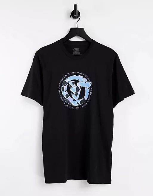 Vans Black Printed Front T-shirt Size: M