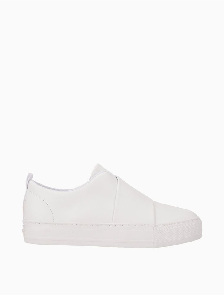 White Slip-on Sneakers by Calvin Klein Size: 9.5
