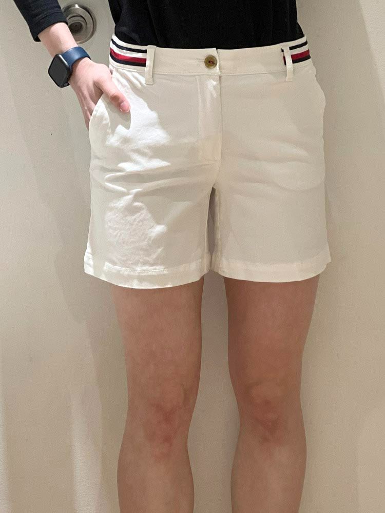 Tommy Hilfiger White Stripe Waist Short Size: 14
