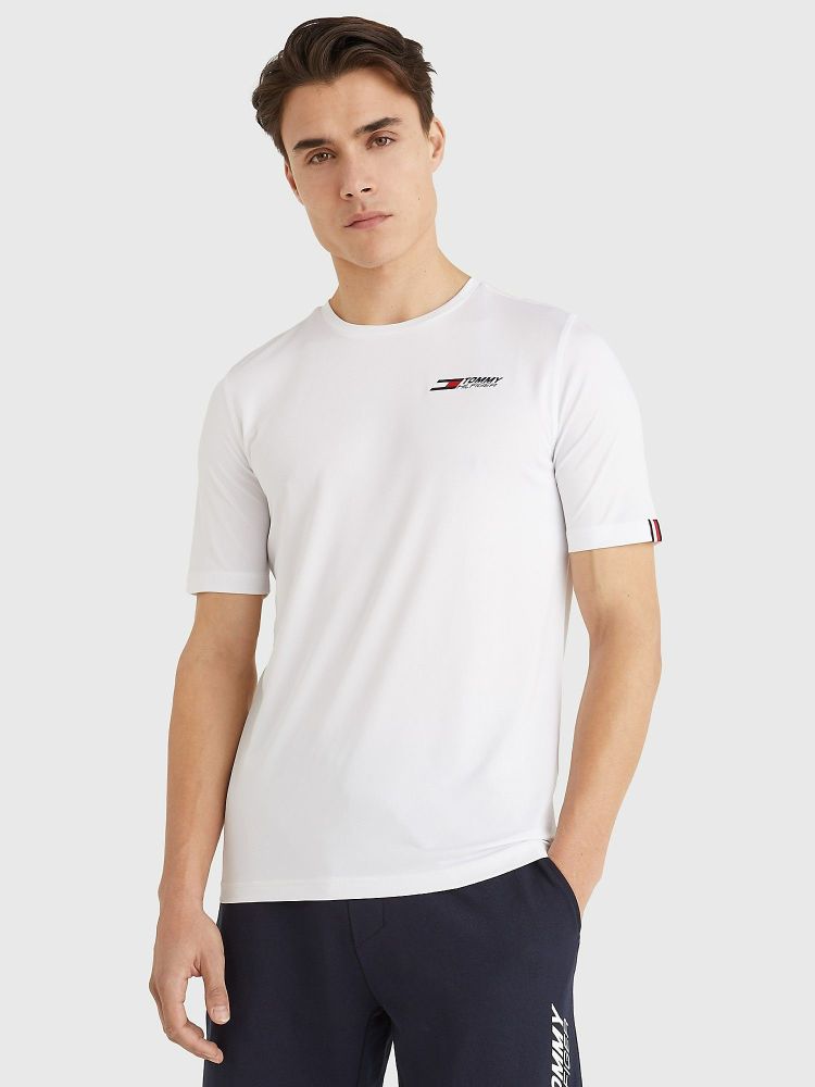 Tommy Hilfiger White Logo Print T-Shirt Size: S