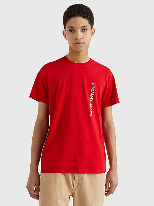 Tommy Jeans Red Crewneck T-Shirt Size: M