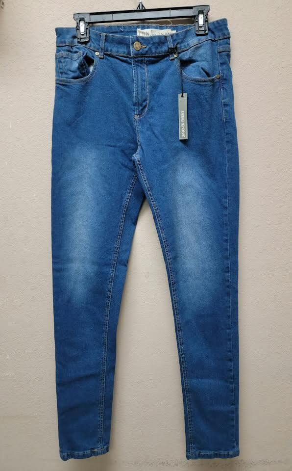 #ABF49 Blue Wash Spray-On Skinny Fit Jeans Size: W32 L32