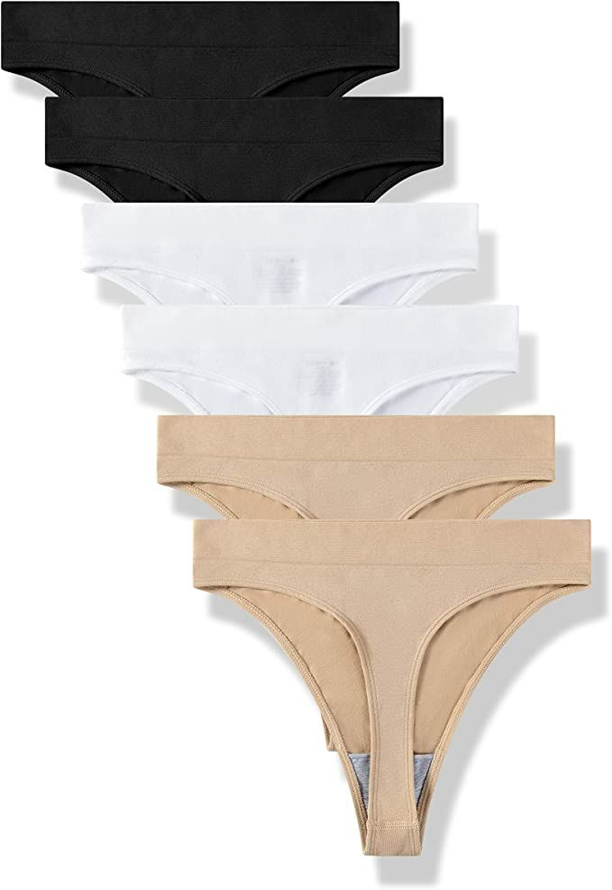 Black Seamless-High Waisted Thong Underwear
