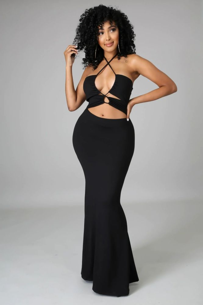 Black Night Dress #C0099 Size: L