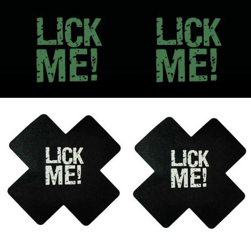 Satin Lick Me! Letter Print Nipple Pad Size: (size:8cm)