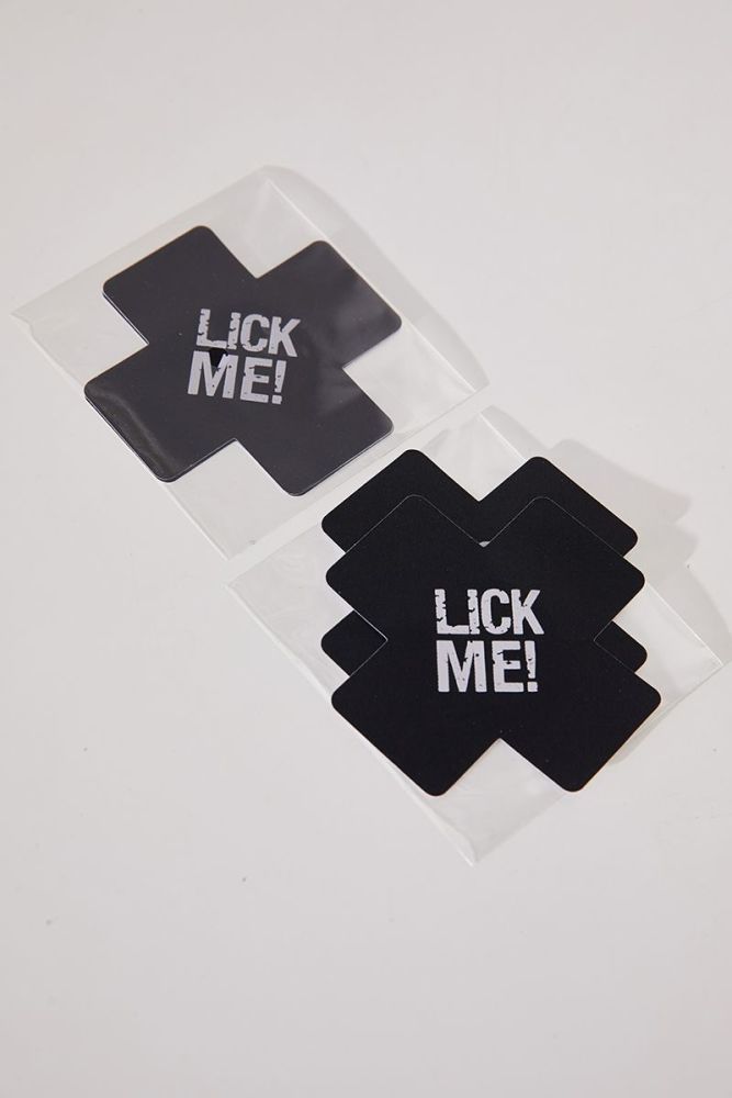 Satin Lick Me! Letter Print Nipple Pad Size: (size:8cm)