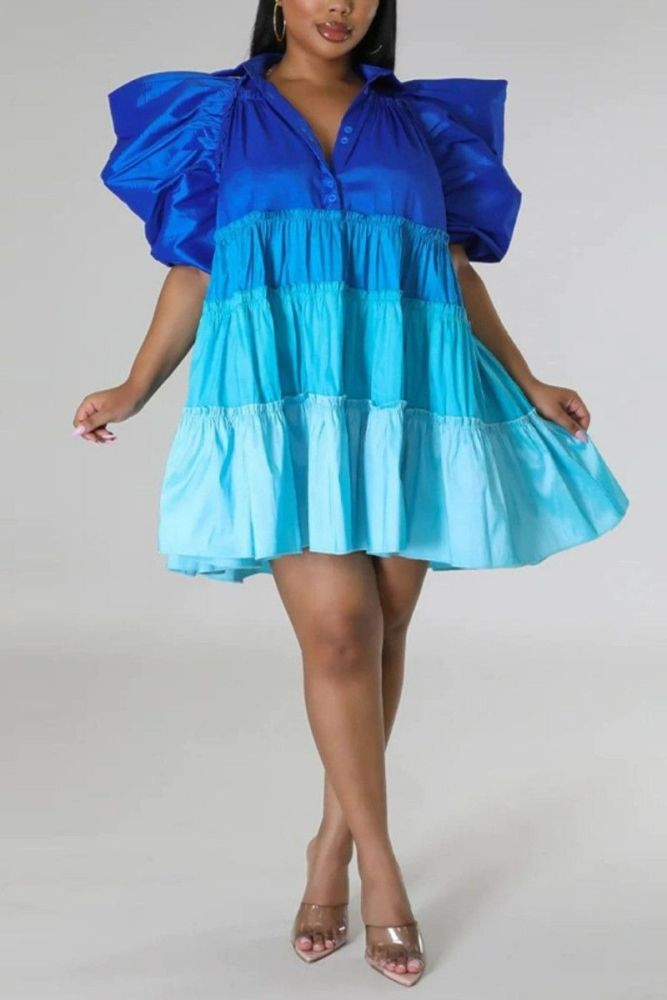 #C89A24 Color Contrast Non-Stretch Satin Mini Dress Size: L