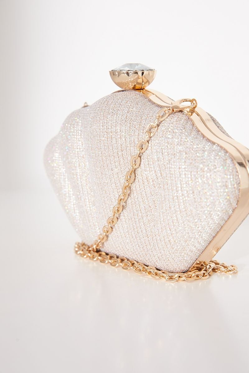 Good Shell Shape Rhinestone Decor Crossbody Bag