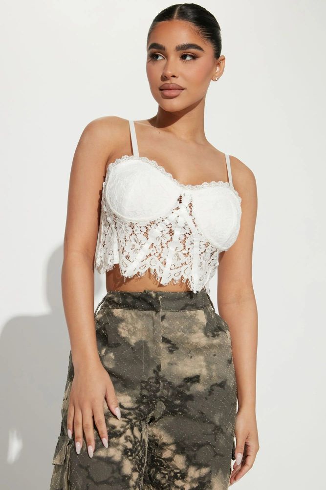 Bralette Sweetheart Off White Lace Top