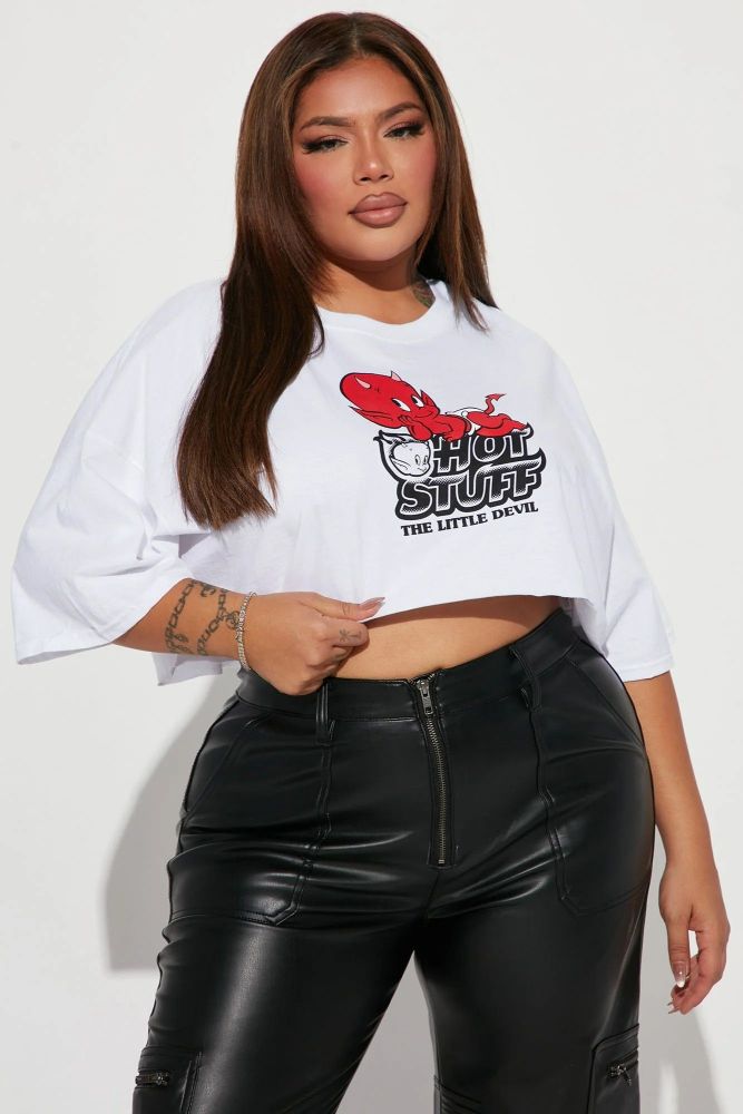 The Little Devil White Cropped Tee