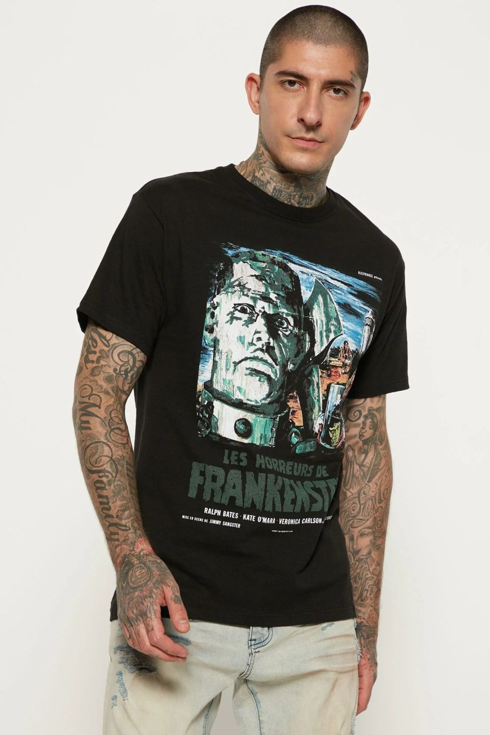 Frankenstein Short Sleeve Black T-Shirt Size: S