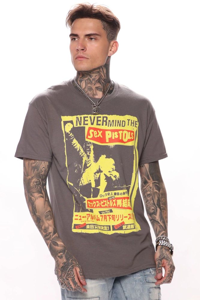 Sex Pistols Short Sleeve Charcoal Printed T-Shirt Size: M
